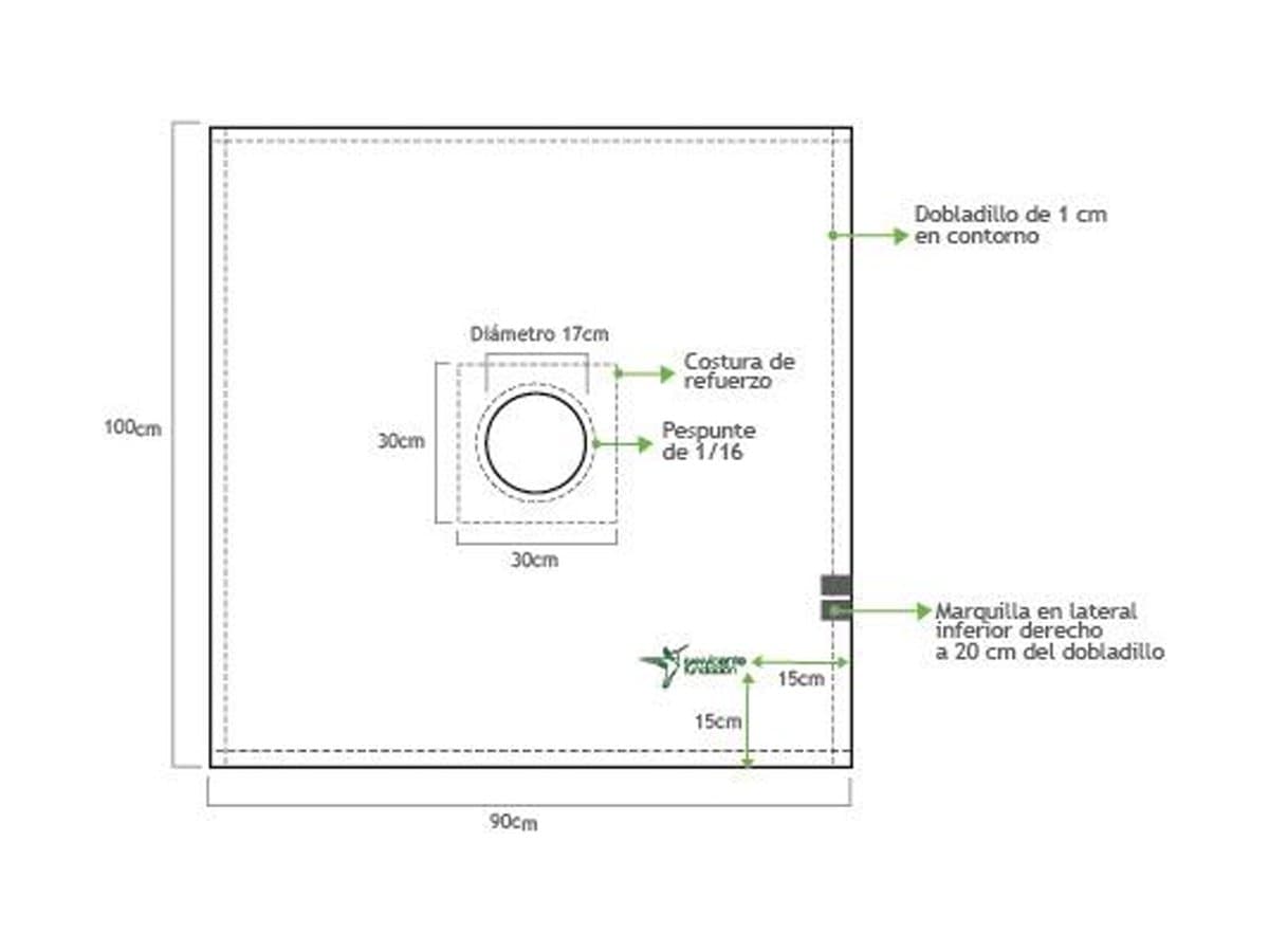 Plano del campo central con su abertura circular